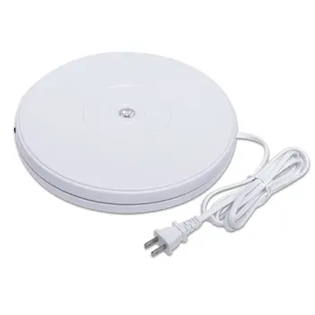 

Electric Motorized Rotating Turntable Display Stand with LED 10 Inch / 25cm Diameter 20 Lb Centric Loading for Shop Display EU P