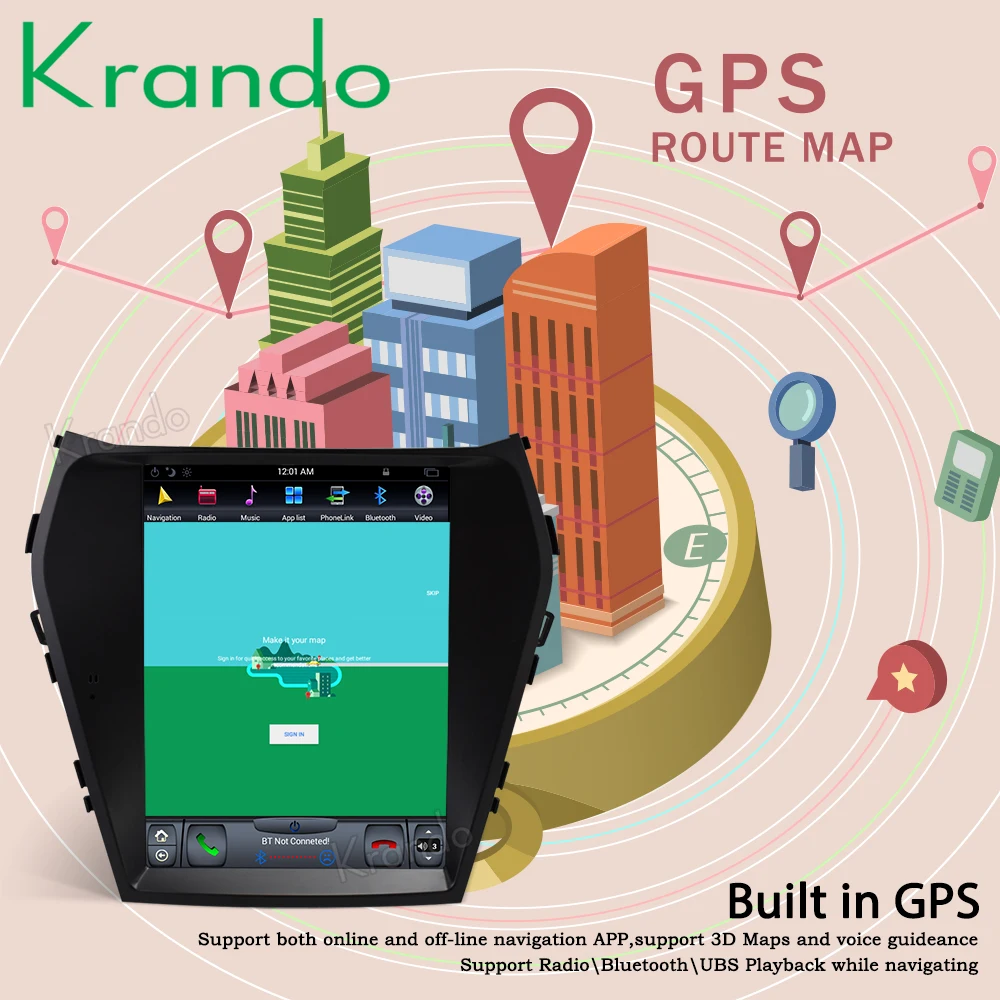 Вертикальная Автомобильная Мультимедийная система Krando автомагнитола на Android 9 0 4