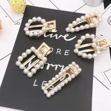 Корея Горячая заколки жемчужные геометрические заколки для волос аксессуары для волос для женщин Япония шик девушки заколка для волос заколки