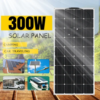 

18V 300W Semi-flexible High Efficiency Solar Panel with Connector Monocrystalline Soar Cells Outdoors Camping Battery Charger