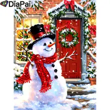 DIAPAI Алмазная картина "мультфильм снеговик дверь" Вышивка крестом на заказ фото алмаз, вышивка квадратными круглыми настенный Декор для дома A26745