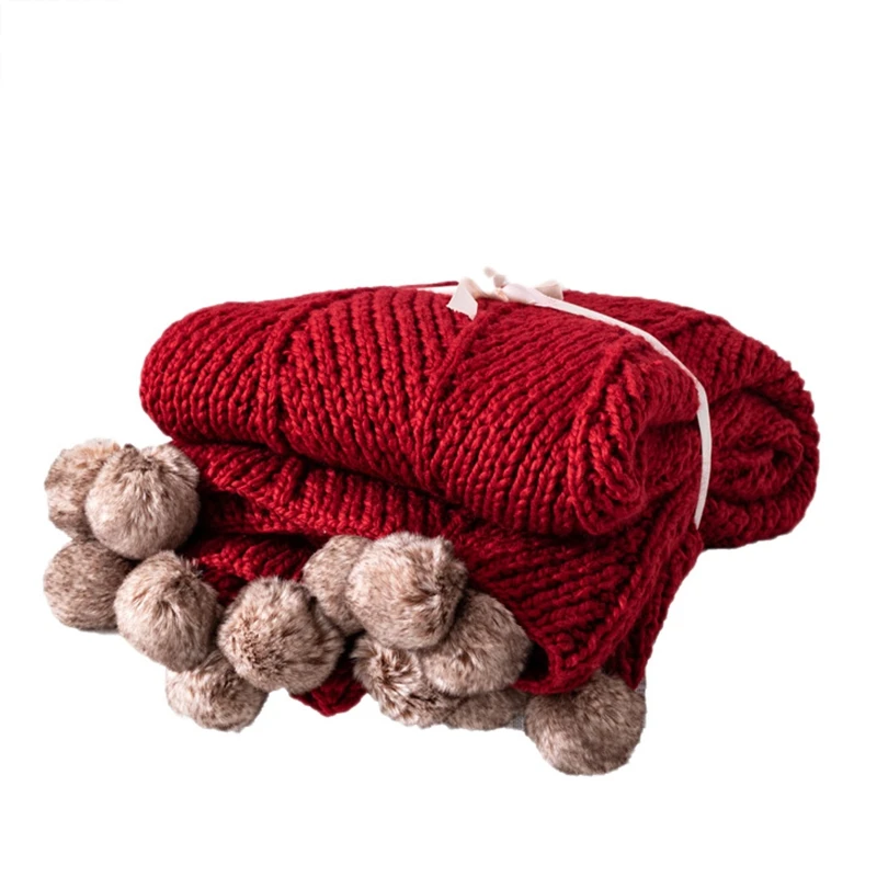 

Blanket Ripple Knitted Ball Blanket Decorative Sofa Woven Blanket Air Conditioning Blanket