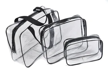 

Transparent pvc waterproof storage bag, washing cosmetic bag, three-piece travel storage bag Organizer Bag wash bag