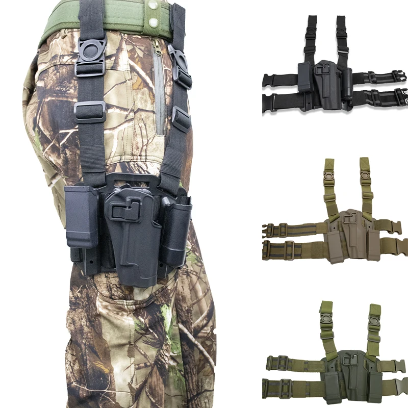 

Colt 1911 Gun Holster Tactical Hunting Gun Case Military Paintball Airsoft Gear Quick Drop Leg Thigh Holster