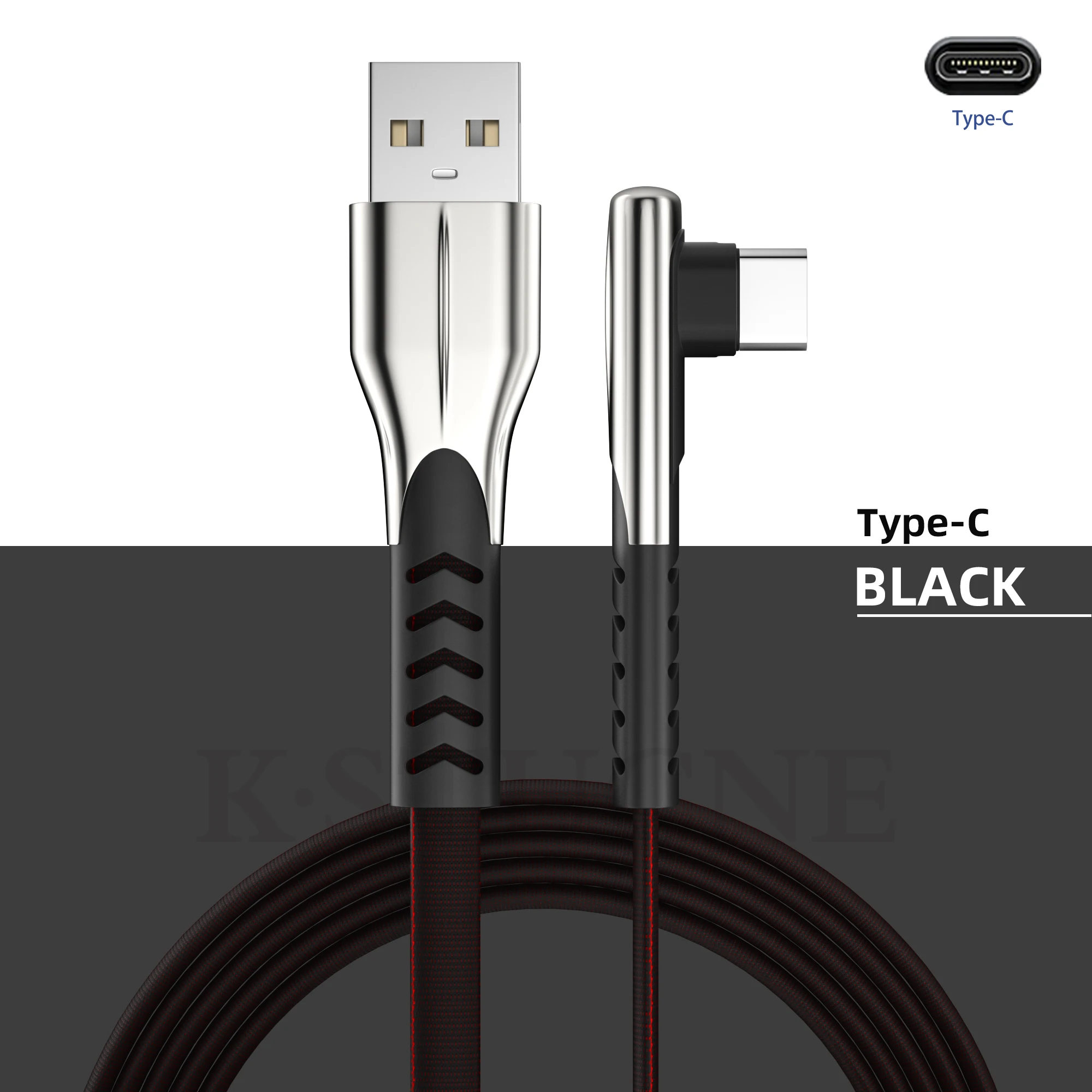 Usb type-C кабель для samsung S10 S9 Quick Charge 3,0 кабель для быстрой зарядки type-C кабель для зарядки мобильного телефона USB C кабель для Xiaomi - Цвет: Черный