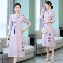 Улучшенное платье Чонсам для фотосессии, нижняя часть фартука, новинка, Ретро стиль, вышитая подвеска в китайском стиле, свободные и большие размеры для женщин