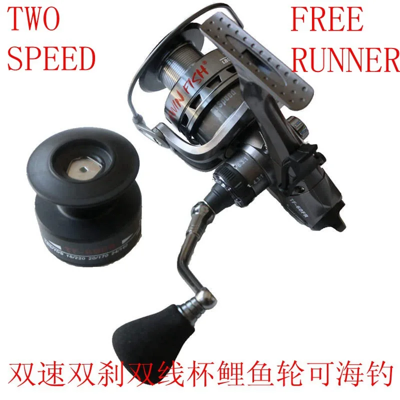 

Cross Border Twin Fish Two-Speed Double Vent Force Double Cup li yu lun Carp Reel Freshwater Fishing Reel