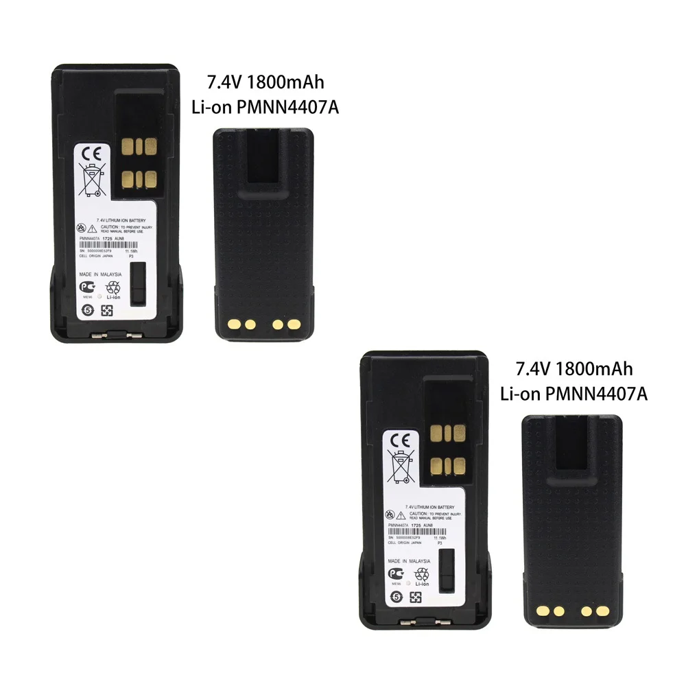 

2 Pcs PMNN4409 Battery for Motorola XPR3300 XPR3500 XPR7350 XPR7380 XPR7550 XPR7580 Radio 7.4 V 1800mAh Li-ion