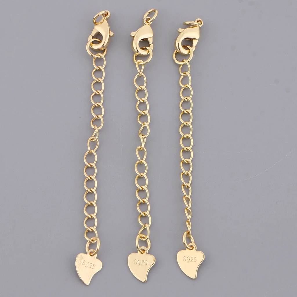 3Pcs Chain Extender Jewelry Necklace Lobster Clasps and Closures for Necklace Bracelet Jewelry Making Supplies