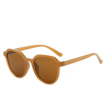 

Cute Jelly Color Sun Glasses 2020 Men's And Women's Fashion Trend Sunglasses Personality Street Shooting Milk Brown Sunglasses