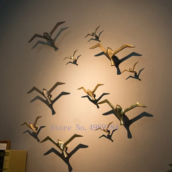 

Creative Metal Wall Hanging Golden Bird Background Wall Simulation Animal Copper Bird Seagull Wall Suspension Home Decoration