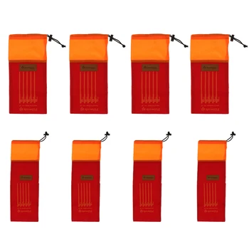 

8x Outdoor Camping Tent Pegs Nails Stake Storage Drawstring Bag Case Pouch