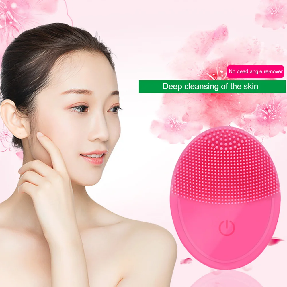 

Waterproof Silicone Electric Facial Cleansing Brush Rechargeable Face Washing Machine Ultrasonic Vibration Cleaner