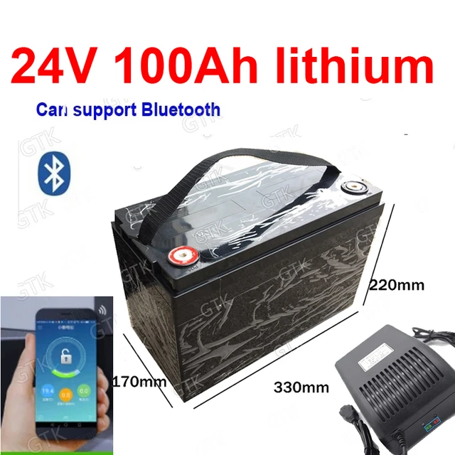 Gtk-リチウムイオン電池24v,100ah,bmsアプリケーション付き,bluetooth