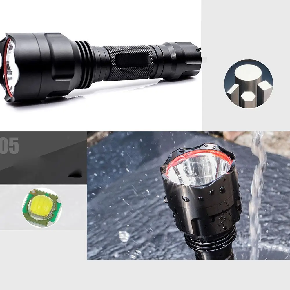 

LED Flashlight Emergent Lamp Torch Super Bright Durable Portable C8 20000LM XPE Q5 T6 Tactical Military Climbing Waterproof