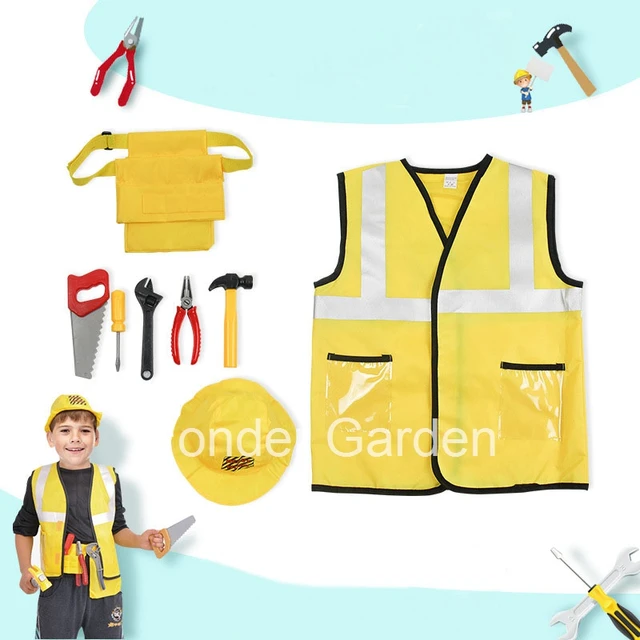 Construction Worker Costume Role Play Kit Set,engineering Dress Up Gift  Educational Toy For Halloween Activities Holidays - Cosplay Costumes -  AliExpress