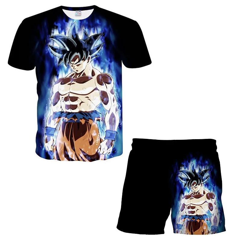 Футболка для мальчиков и девочек футболка с коротким рукавом 3D принтом Dragon Ball