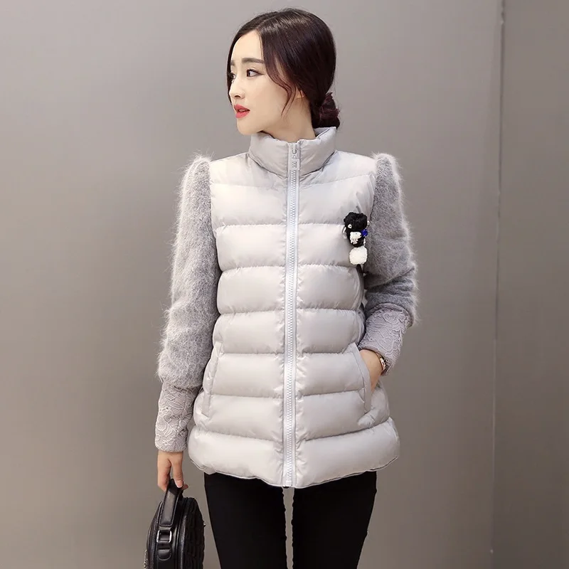 

2018 Winter New Products Korean-style WOMEN'S Wear Cotton-padded Jacket Commuting Joint Stand Collar Zipper Brand Elegant Cotton