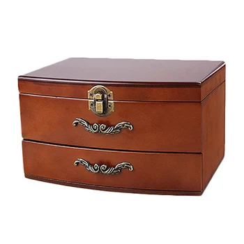 

Jewelry Box European Style Solid Wood Accessories Retro Display Storage Drawer Gift