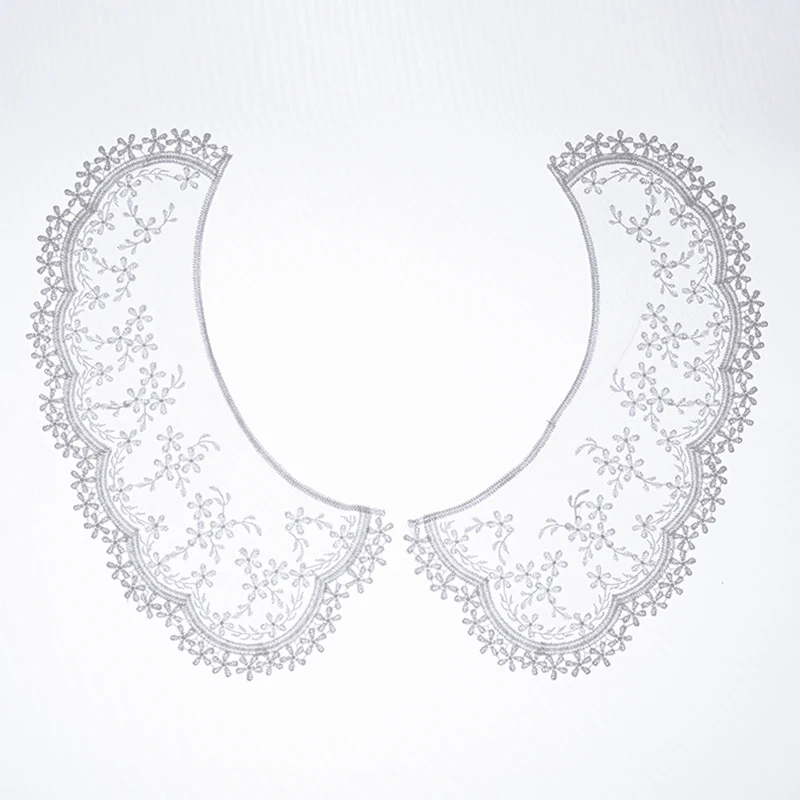 

1 Pairs White Mesh Lace Collar Trims Applique for Clothes Embroidery High Quality Lace Fabric Apparel Sewing New Cusack