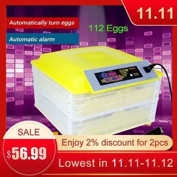 

112 Egg Incubator Controller Digital Egg Incubator Machine Automatic Hatchery Clear Egg Turning Temperature Control Farm Chicken