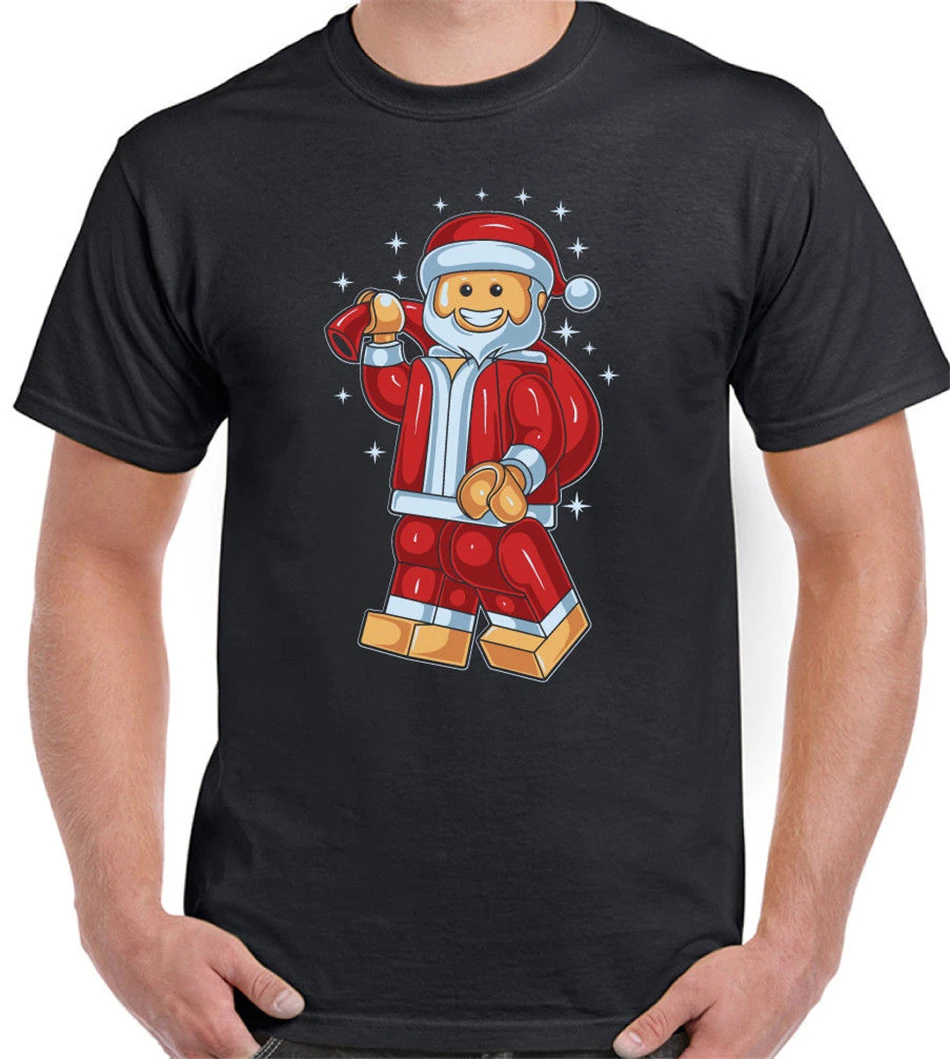 Мужская забавная Рождественская футболка Lego Santa подарок на Рождество крутая