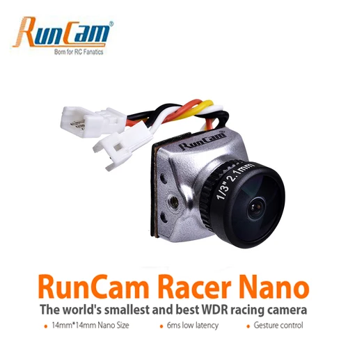 

Runcam Racer Nano FPV Camera the Smallest Best FPV Racing Gesture Control 16:9 4:3 PAL/NTSC Switchable 14*14mm for Quadcopter