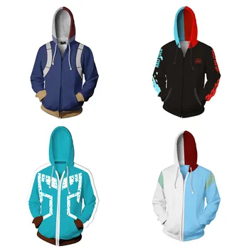 

My Hero Academia Todoroki Shoto Cosplay My Hero Academia Hoodies 3D printed zip-up hoodies for men and women sport sweater