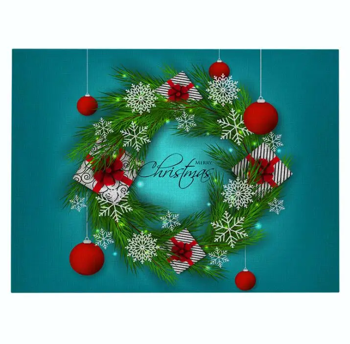 color22 Merry Рождественская елка настольное коврики под посуду на стол Кухня инструмент Салфетки сервировочные каботажное судно Кофе Чай вечерние украшения прямоугольной формы - Цвет: color22