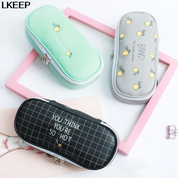 

Multifunction Candy Color Cute Cartoon Fruit Printed Pencil Bags High Capacity Cosmetic Bag Cases Women Make Up Bag