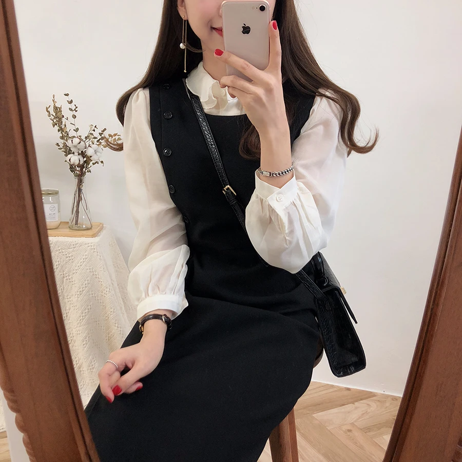 Женское платье с круглым вырезом Boho повседневное черное без рукавов подтяжками