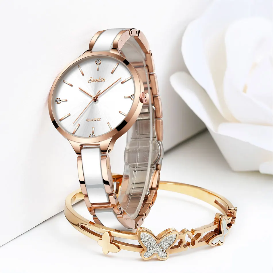 SUNKTA, женские керамические часы, женские простые часы с бриллиантами, повседневные модные часы, спортивные водонепроницаемые наручные часы, Relogio Feminino