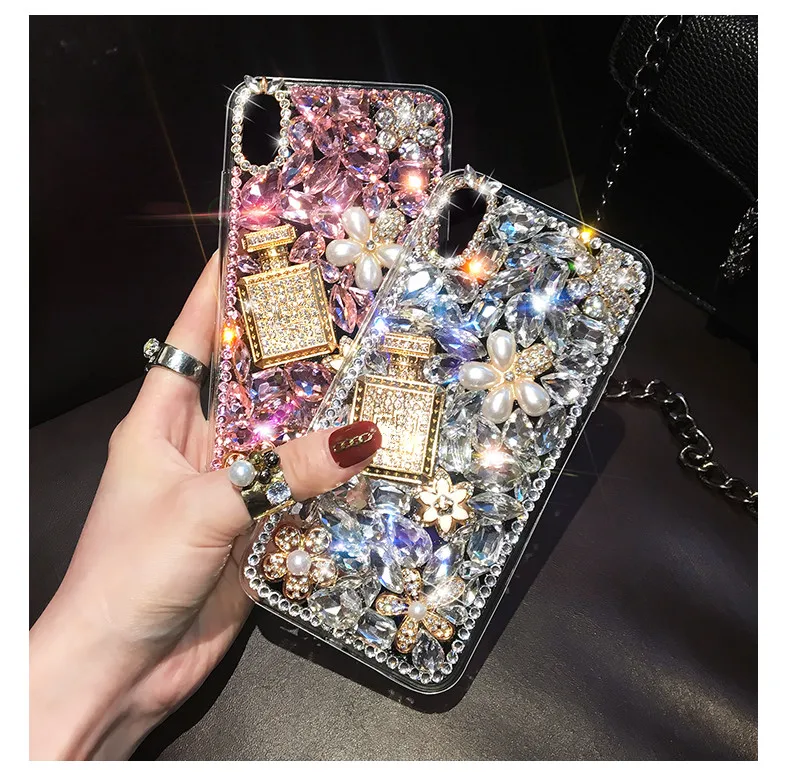

For Huawei Mate 20 Pro Glitter Stone Cover Rhinestone Case For Huawei Honor 8X P smart 2019 P10 P20 P30 Pro P20 Lite Capa Coque