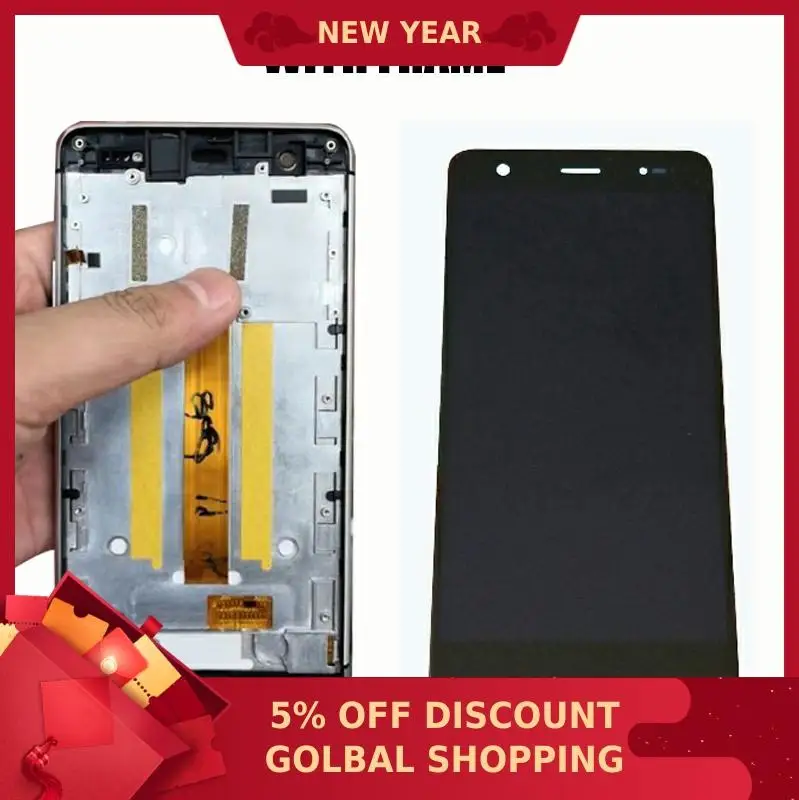 Tanie 5.5 cala 100% Test ok dla highscreen Fest XL highscreen Fest XL PRO czarny wyświetlacz LCD z montaż digitizera ekranu dotykowego