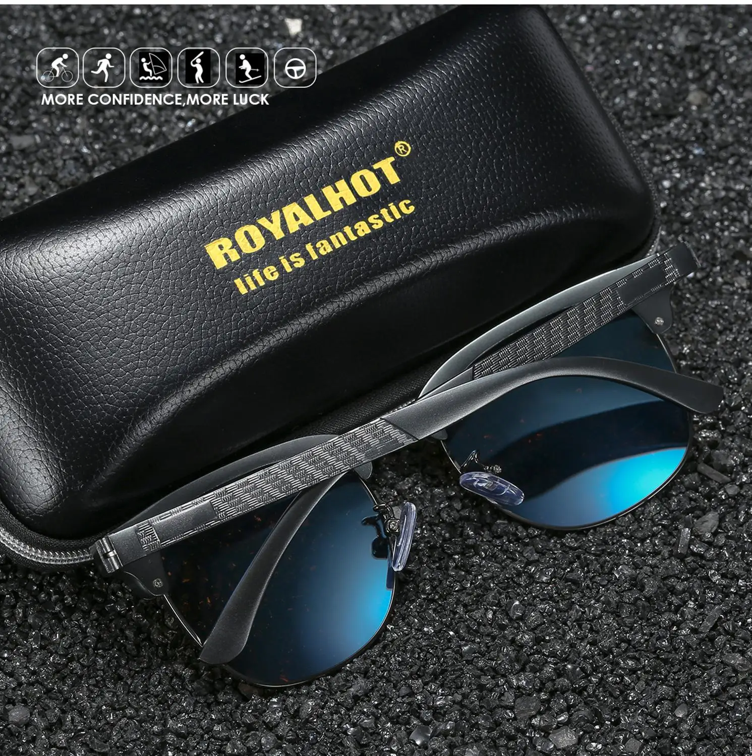RoyalHot, мужские, женские, поляризационные солнцезащитные очки, алюминий, магний, полуоправа, очки для вождения, солнцезащитные очки, очки, мужские, 90089