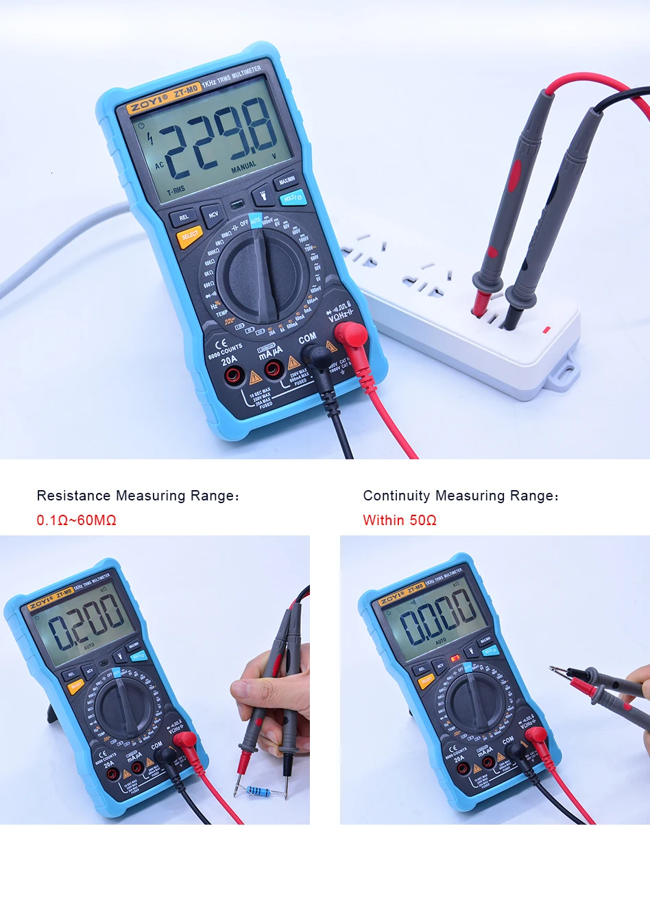 True-RMS цифровой мультиметр; ZT-M0/M1 DC AC Вольт Ампер Ом метр; Частота Температура тестер; батарея/температура/диод измерения