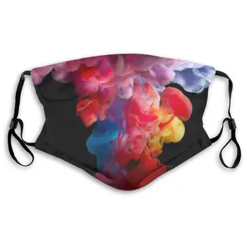 

Smoke Paint Colored Colors Washable Reusable Mask, Anti Dust Half Face Mouth Mask For Kids Teens Men Women With Adjustable Ear