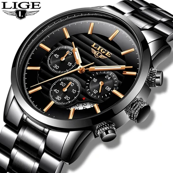 

Watch Men 2020 LIGE Sport Mens Watches Top Brand Luxury Wristwatch Full Steel Business Waterproof Quartz Clock Relogio Masculino