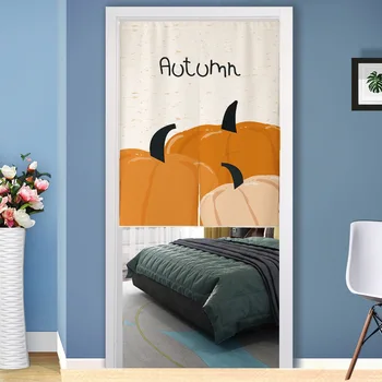 

Hello Autumn Door Curtain Partition Curtain Nordic Shade Curtain Kitchen Bedroom Japanese Decorative Short Curtain Half Curtain