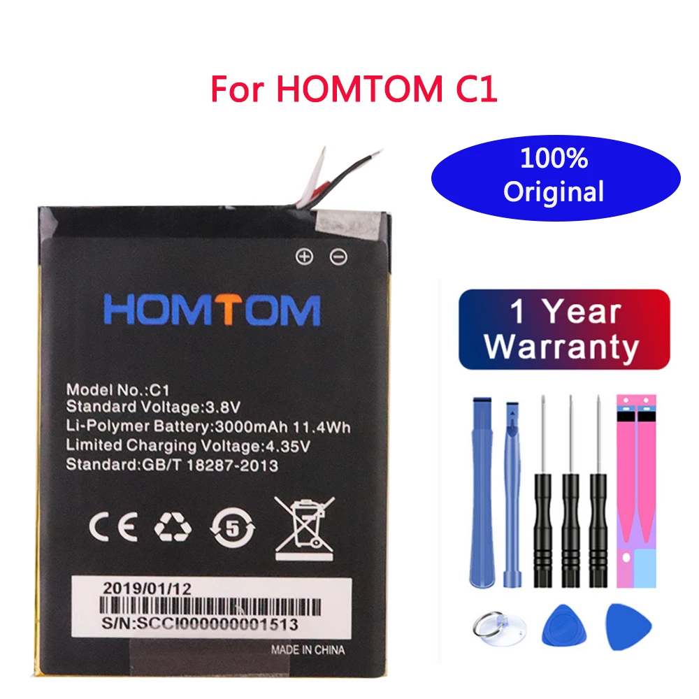 

100% New High Quality battery HOMTOM C1 3000mAh For Homtom C1 Bateria Batterie Cell Phone Batteries +Free Tools