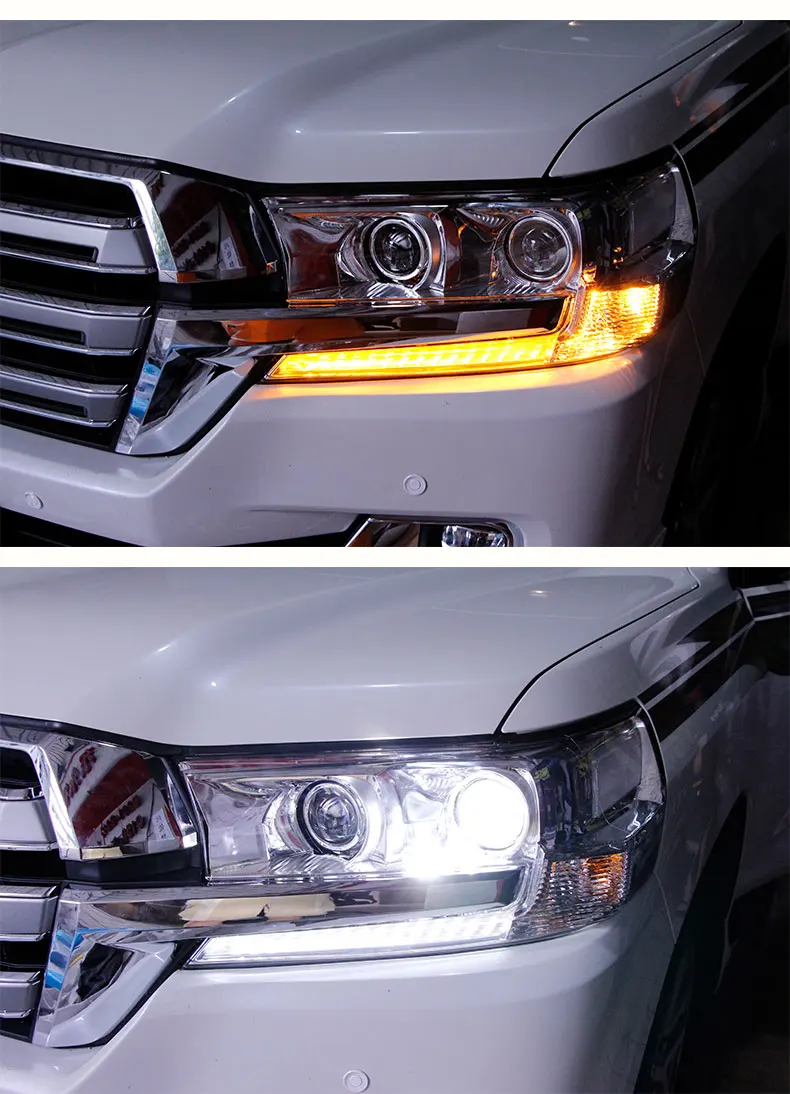 Автомобильный Стильный чехол на голову для Toyota LAND CRUISER LC200 светодиодный головной светильник s DRL Дневной ходовой светильник Bi-Xenon HID аксессуары