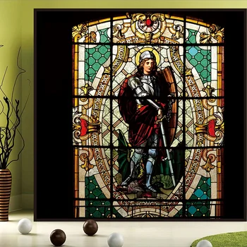 

Stained Window Film Custom Size Drop-Shipping PVC Static Cling Classical European Church Christian Decorative Sticker 55cmx100cm