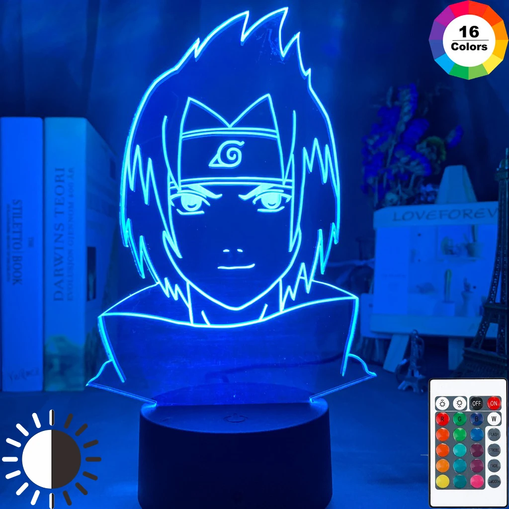

3D Child Night Light Sasuke Uchiha Naruto Face Led Touch Sensor Usb Battery Powered Nightlight for Home Decor Lamp Gift