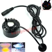 Ultrasonic Mist Maker Atomizer Air Humidifier Fogger Water Fountain Pond 12 LED U1JE 6 head ultrasonic mist maker fogger stainless steel industrial humidifier water fountain pond atomizer without power supply