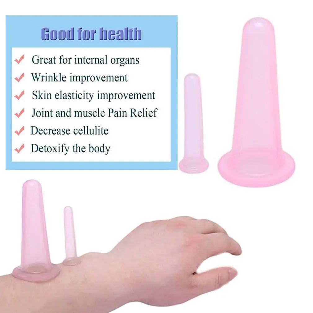 

4PCS/SET Strong Suction Silicone Body Massager Vacuum Cupping Cups Anti Cellulite Vacuum Cupping Cup