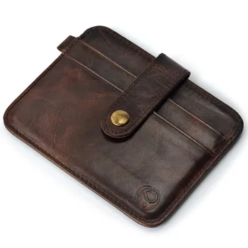 Portafoglio Sottile in Vera Pelle per Uomo, Mini Borsellino, Portamonete Sottile, Porta Carte di Credito