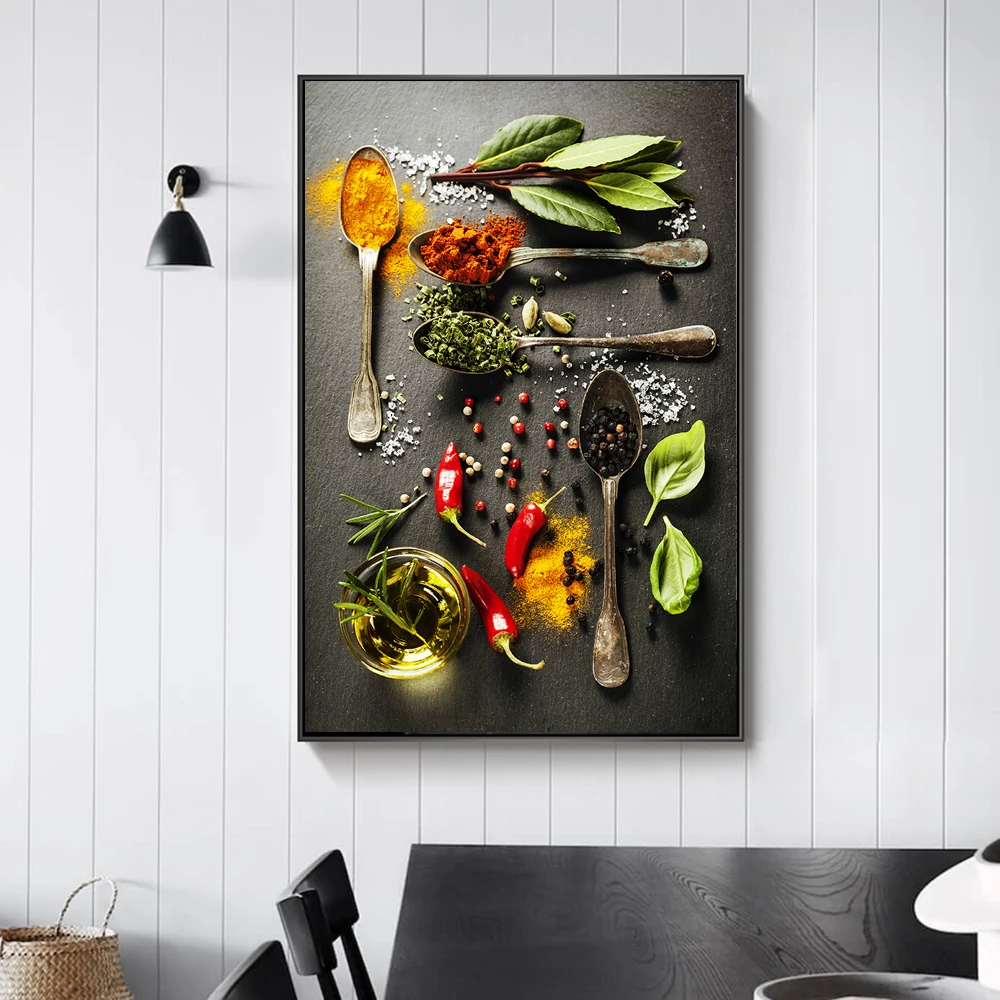 Herbs And Spices Kitchen Decor Art Paintings On The Wall Art Posters