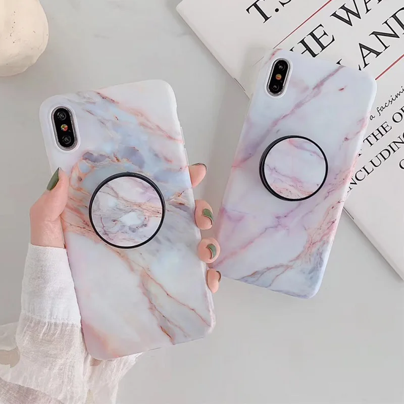 

Luxury Marble Phone Case For iPhone 7 8 6 6S Plus TPU Silicone Cover For iPhone X XR XS MAX Back Cover Capa with kicksand