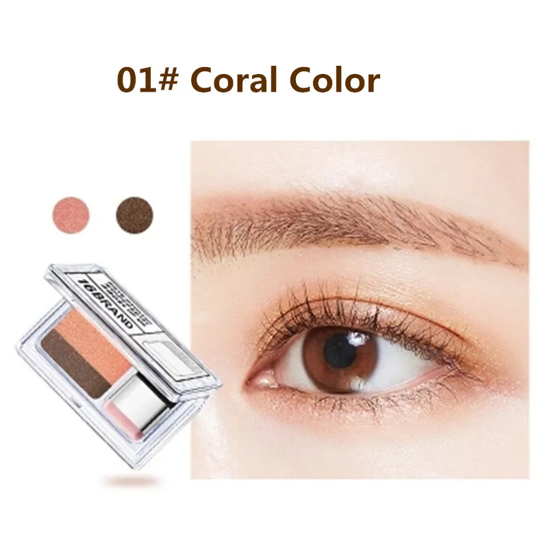 

Lazy Double-Color Eyeshadow Palette Double-deck Gradual Eye Shadow Disc 3 seconds of Makeup Easy To Use Bicolor Eyeshadows 28D