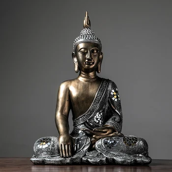 

Oversized 60Cm Buddha Statue Zen Sakyamuni Statue Home Crafts Room Decor Objects Office Hotel Garden Desktop Decor Sculpture